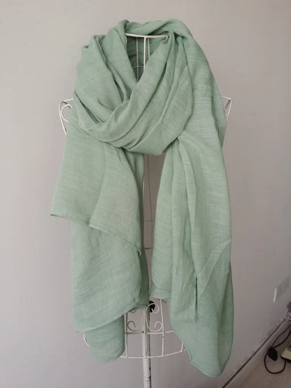 Autumn and Winter Cotton Blend Solid Scarfs For Ladies 75*190 Cotton Hijab Scarf