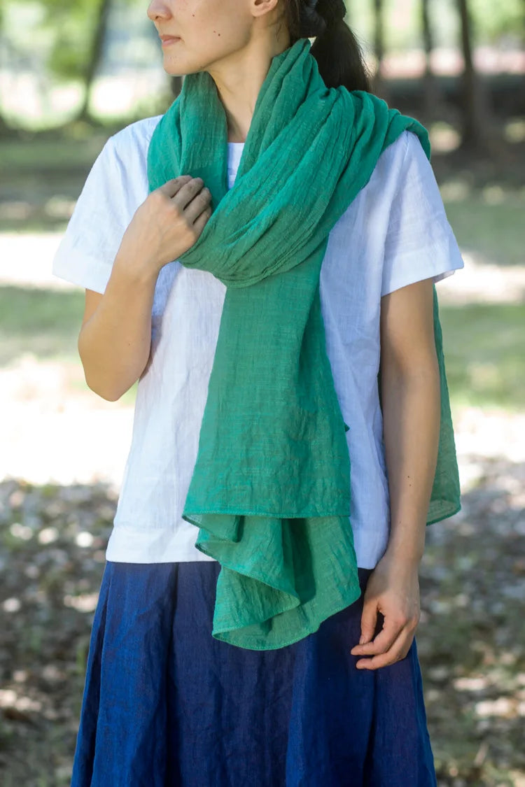 Autumn and Winter Cotton Blend Solid Scarfs For Ladies 75*190 Cotton Hijab Scarf