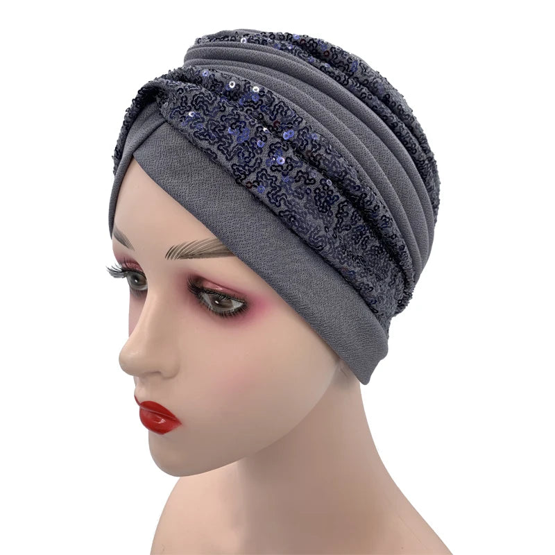 The Sequin Turban Cap – Shine with Modesty and Grace