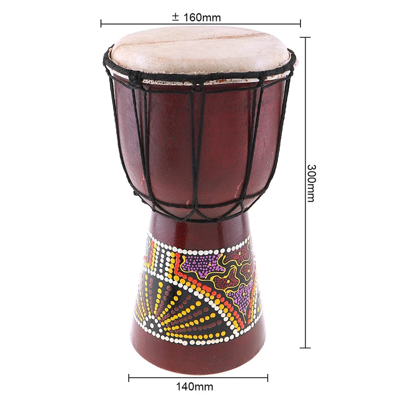 4 Inch / 6 Inch / 8.5 Inch Professional African Djembe Drum Colorful Wood Good Sound Traditional Musical Instrument