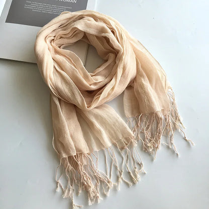 cotton linen light women Scarf Fashion Long Size  Lady Wraps Solid Color Muslim Head Scarf Shawls And Wraps