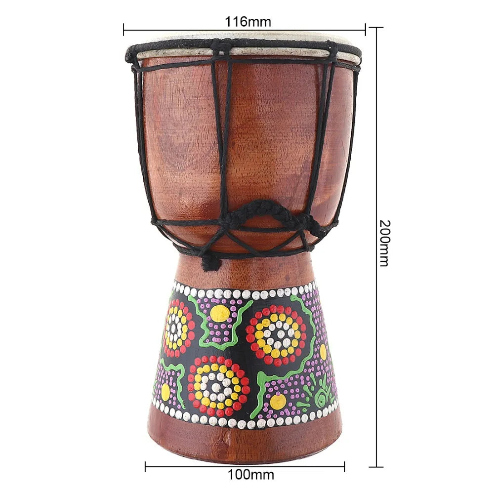 4 Inch / 6 Inch / 8.5 Inch Professional African Djembe Drum Colorful Wood Good Sound Traditional Musical Instrument