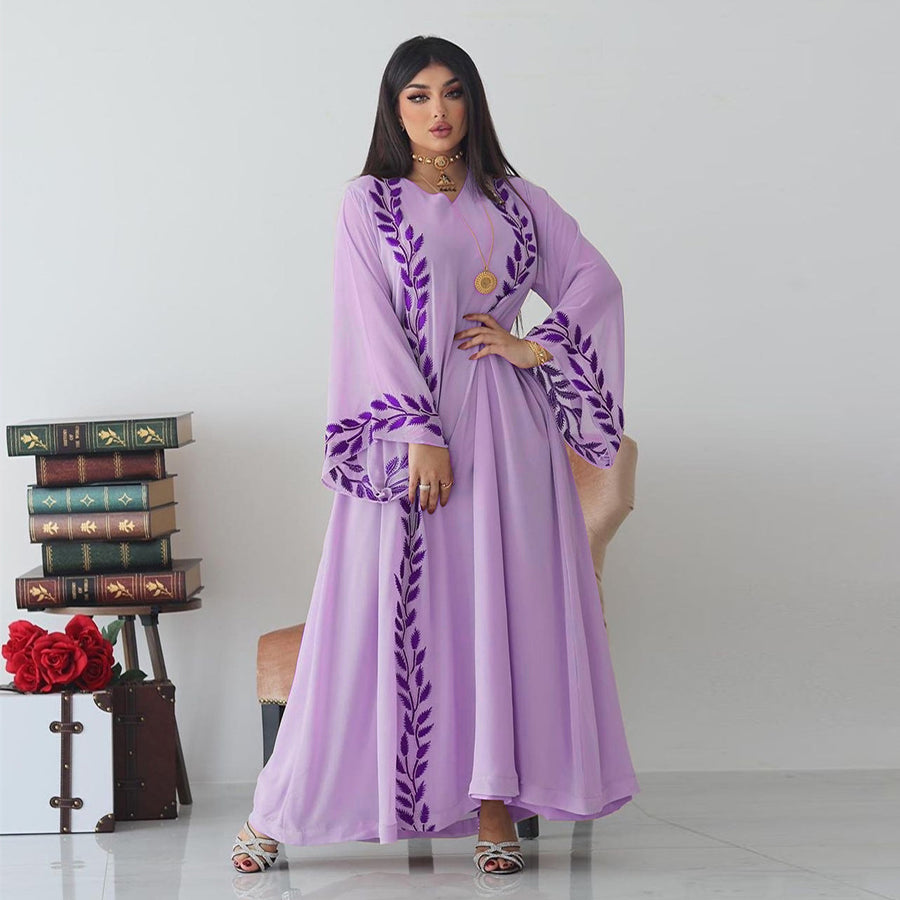 The Eid Set – 2-Piece Embroidered Abaya with Scarf for the Muslim Woman