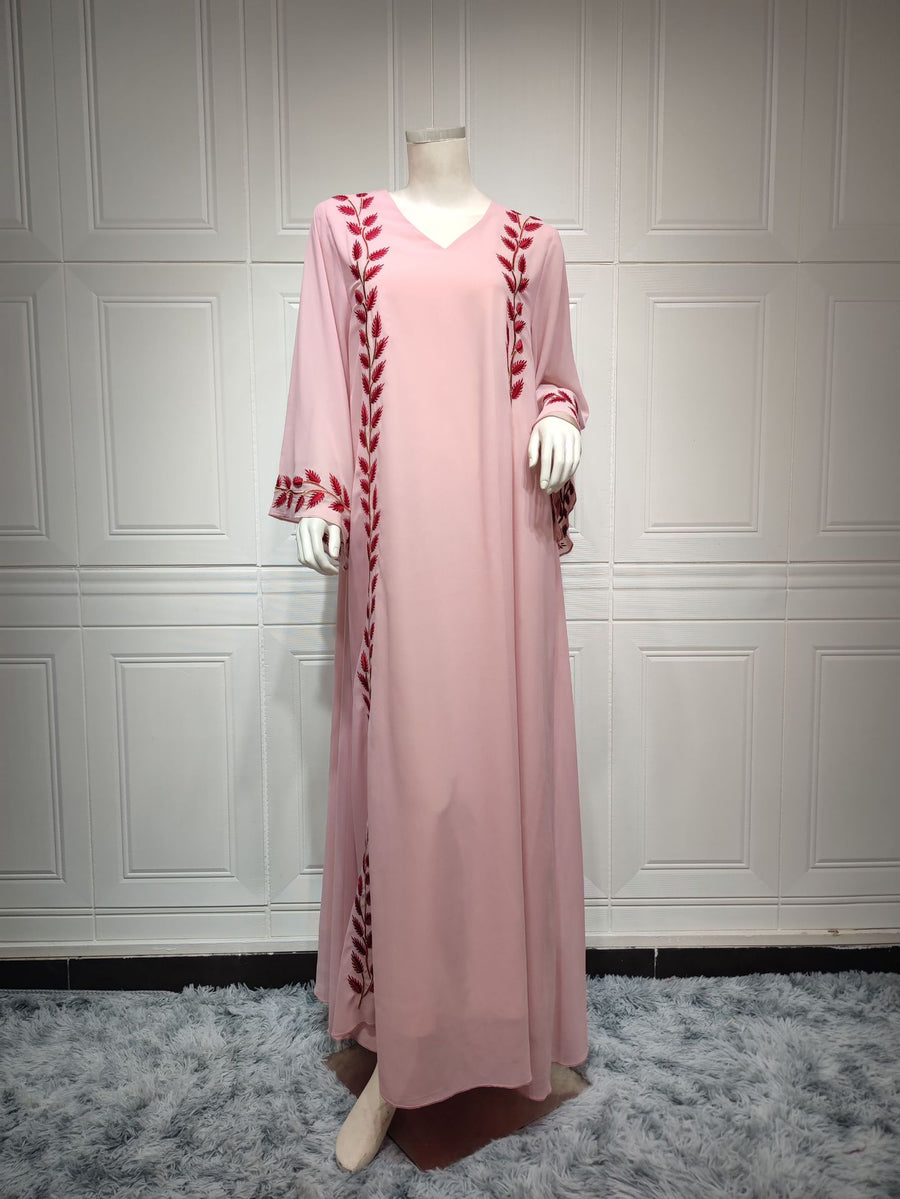 The Eid Set – 2-Piece Embroidered Abaya with Scarf for the Muslim Woman