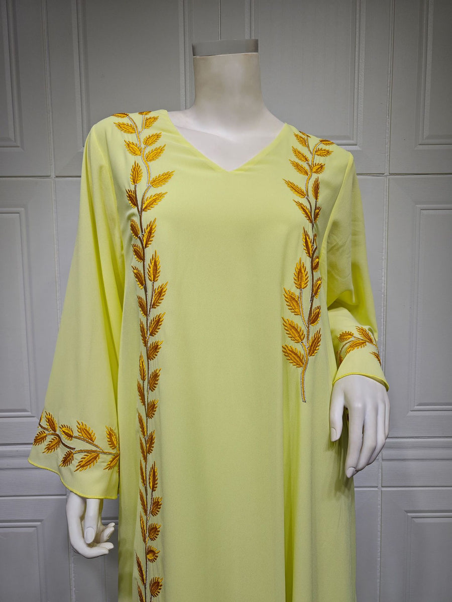 The Eid Set – 2-Piece Embroidered Abaya with Scarf for the Muslim Woman