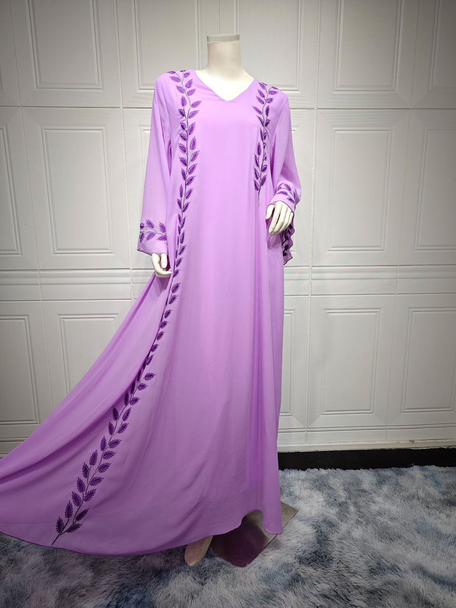 The Eid Set – 2-Piece Embroidered Abaya with Scarf for the Muslim Woman