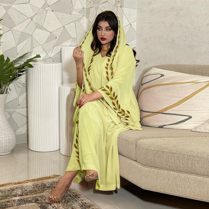 The Eid Set – 2-Piece Embroidered Abaya with Scarf for the Muslim Woman