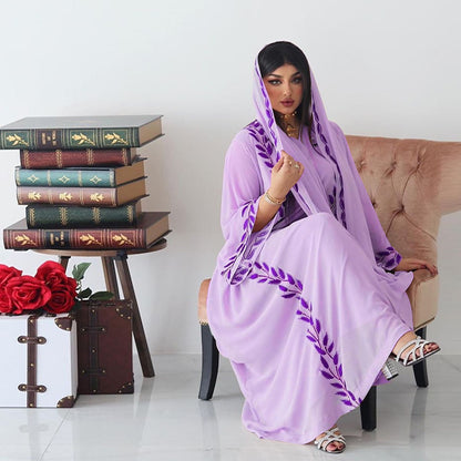 The Eid Set – 2-Piece Embroidered Abaya with Scarf for the Muslim Woman