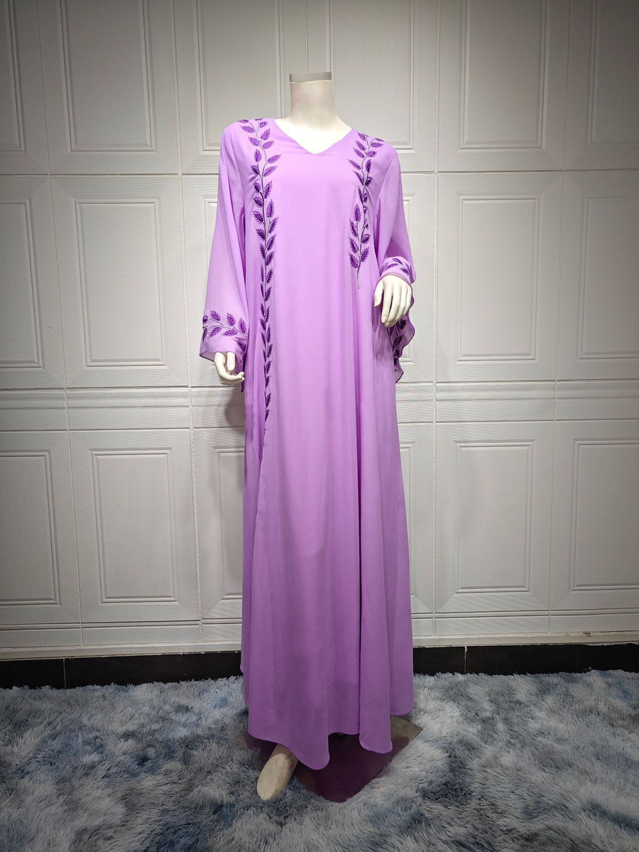 The Eid Set – 2-Piece Embroidered Abaya with Scarf for the Muslim Woman