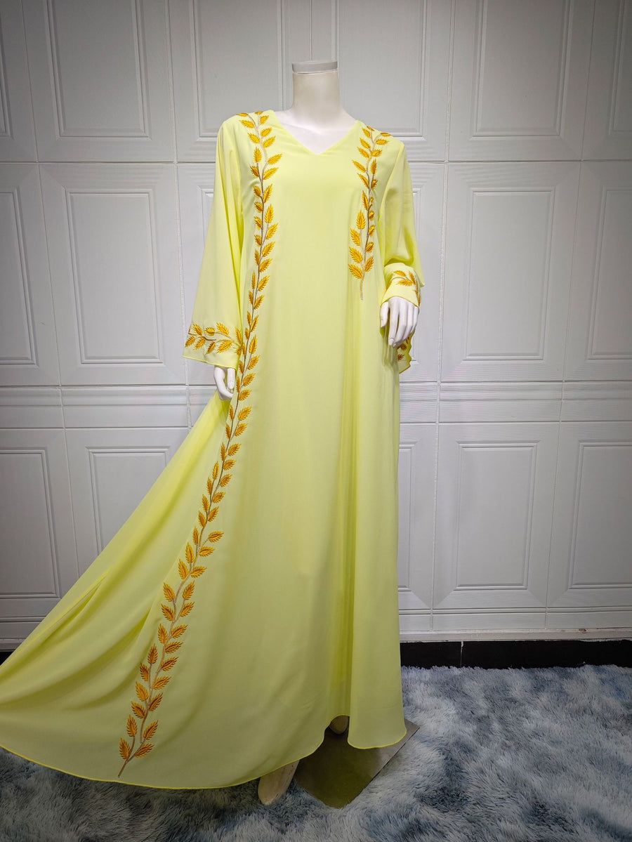 The Eid Set – 2-Piece Embroidered Abaya with Scarf for the Muslim Woman