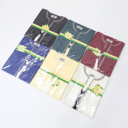 Eid Ramadan Muslim Men Long Robe Round Neck Embroidered Oman Dubai Arabian Saudi Male Jubba Thobe Adults Abayas Islamic Kamis