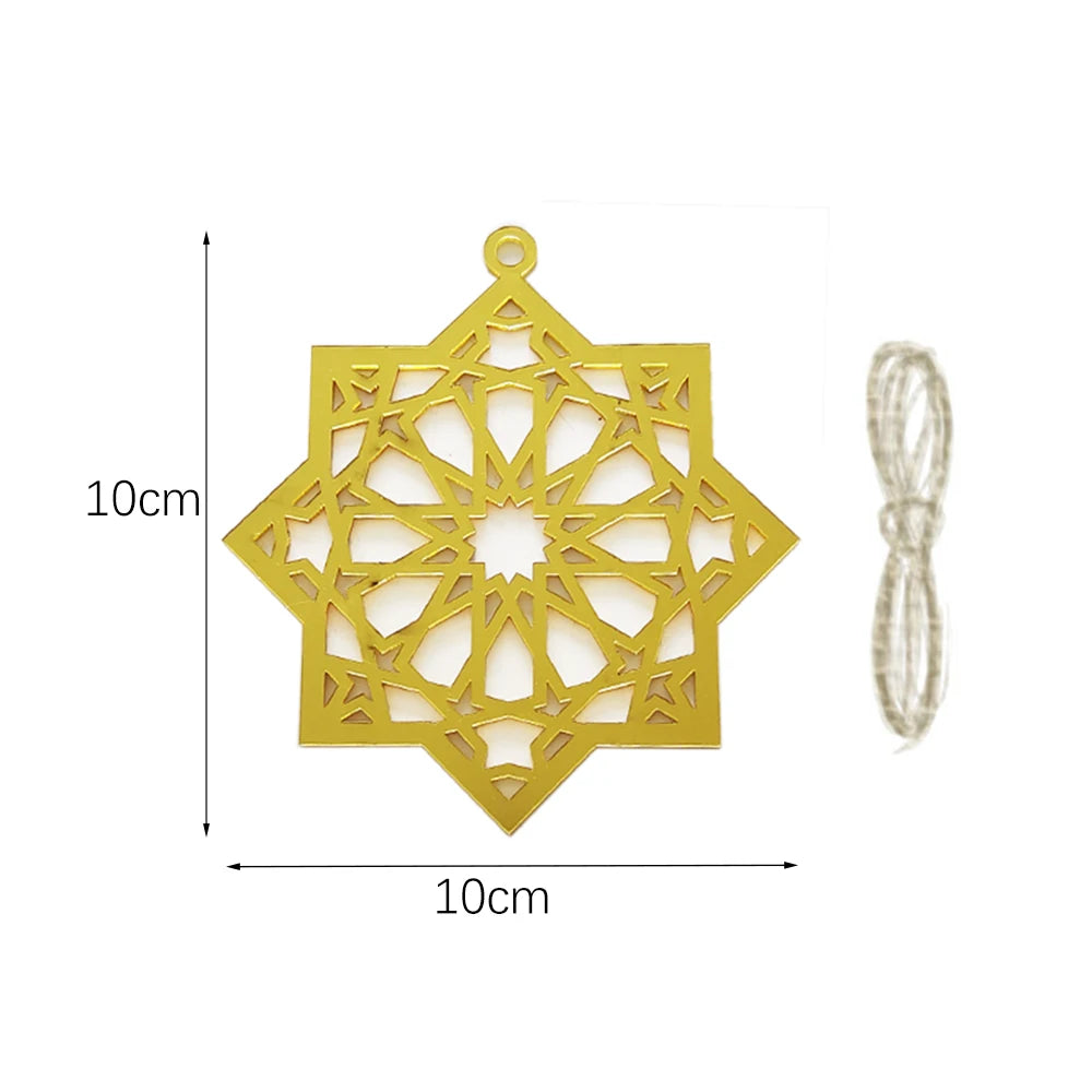 Eid Mubarak Hanging Decoration Acrylic Ramadan Moon Star Lantern Pendant Eid Mubarak Decoration 2026 Eid Party Ornament for Home