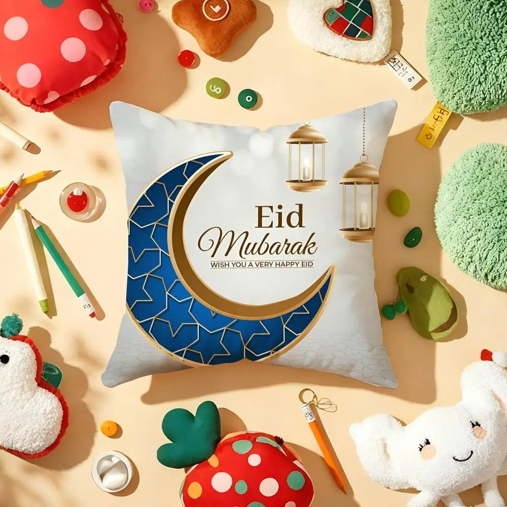 Ramadan Islamic Eid Muslim Halal Cushion Cover Plush Fabric Soft  Printed Sofa Warm Winter Home Gift Pillow Cover