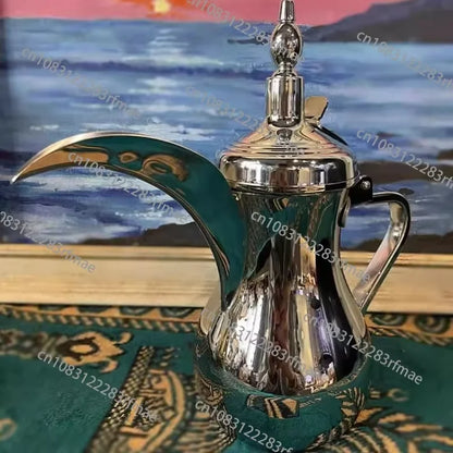 Long-mouthed Tea Kettle, Portable Coffee Maker 500/700/1000ML  Arabic Coffee Kettle, Golden Silver Coffee Pots, Narrow Teapot