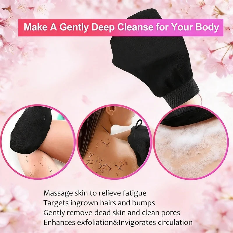 Double Sided Gentle Body Peeling Glove Soft Hammam Exfoliator Mitt  Gentle Skin Exfoliating Glove 1Pc Double Sided Hammam Bath