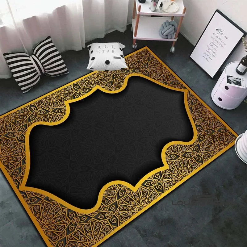 Soft Islamic Prayer Rug for Muslim Women, Elegant Carpet, Home Decoration Portable Prayer