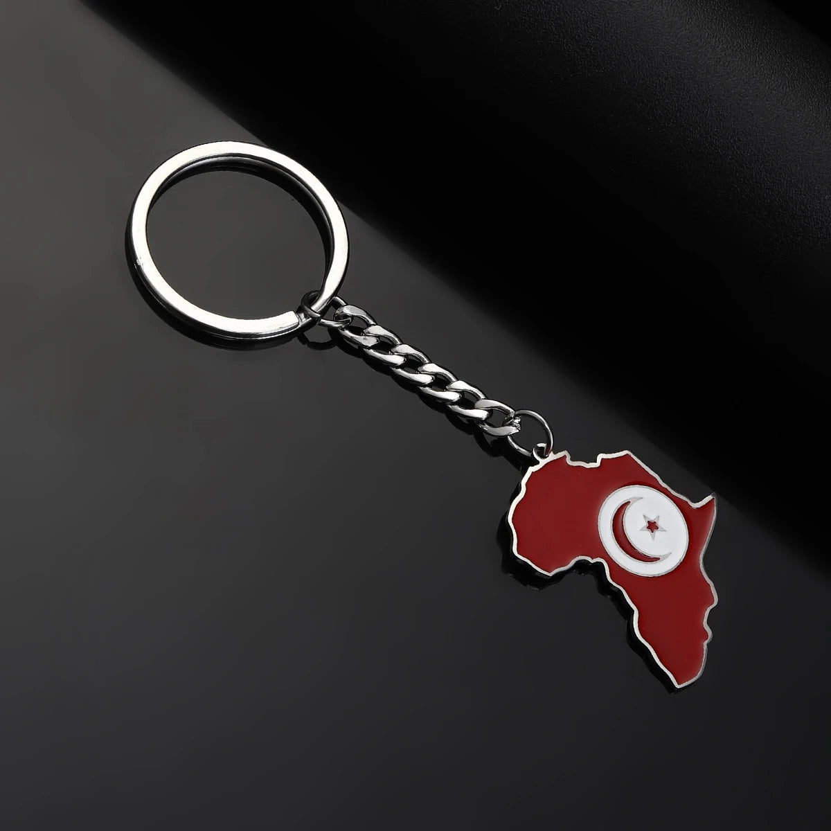 Africa Map Keychain – Stainless Steel Hip-Hop Jewelry, Morocco to South Africa