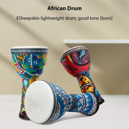8 inch African  Large 8 Hand Drum PVC Drum Body Lightweight Hand Drum Percussion Bongo suitable for Adult Beginners