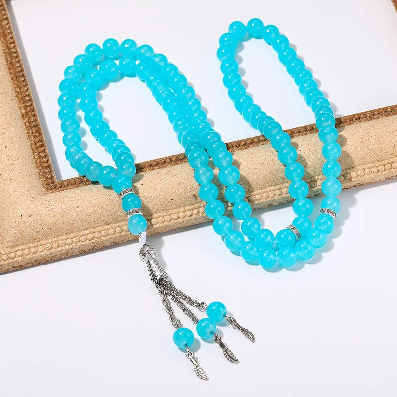 Handmade 99 Beads Tasbih Prayer Rosary Beads Bracelet Fashion Decorative Tassels Bracelet Islamic Religion Jewelry Party Favor