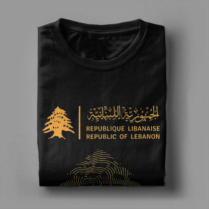 Lebanese Lebanon Passport Flag Men T Shirt  Vintage Tee Shirt Short Sleeve Round Neck T-Shirt Pure Cotton New Arrival Clothes