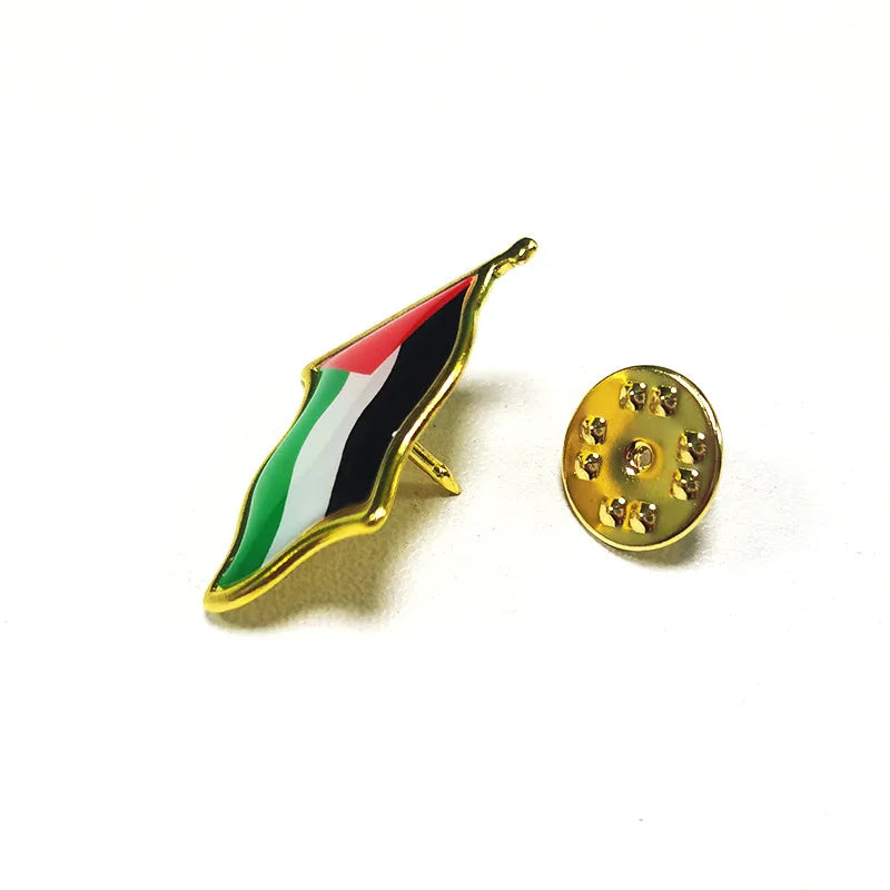 3-Piece Palestine Flag Brooch Set – Metal Enamel Lapel Pin, Country Souvenir