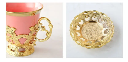 Gilded Finjan – Golden Border Turkish Coffee Cups with Saucers
