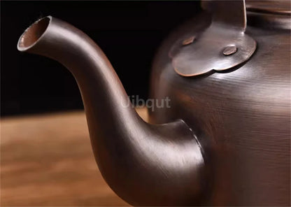 3L Pure Red Copper Boiling Kettle Handmade Vintage Copper Pot Home Teapot For Gas/Induction Cooker Tea Infuser Health Tea Kettle
