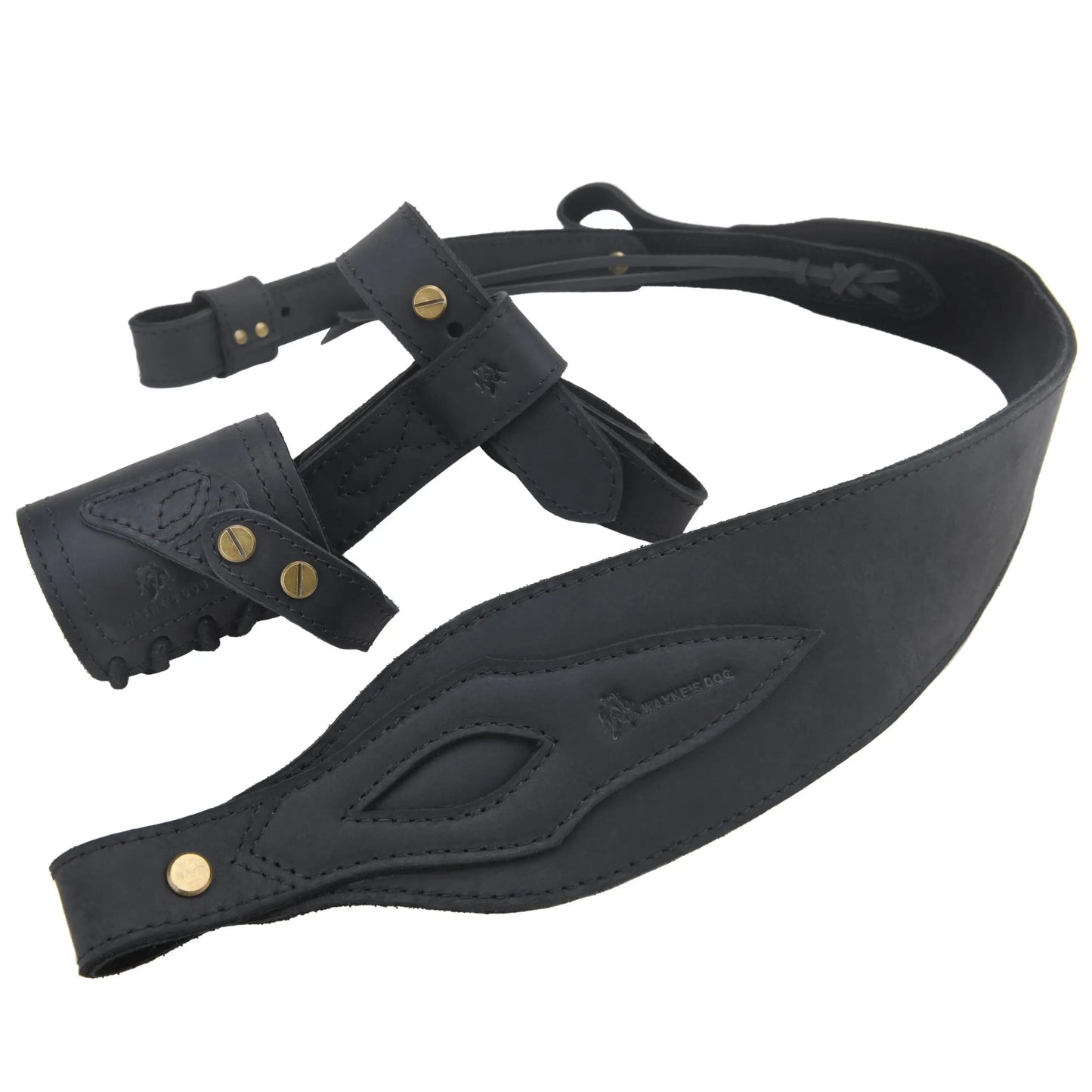WAYNE'S DOG 1 Combo LeatherRifle Gun No Drill Harnessed Buttstock Holder with Barrel Mount with Matched Gun Sling Shoulder Strap