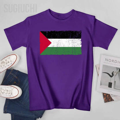 Unisex Men Palestine Flag Proud Palestinian Gaza Arabic Tshirt Tees T Shirts Women Boys 100% Cotton T-Shirt