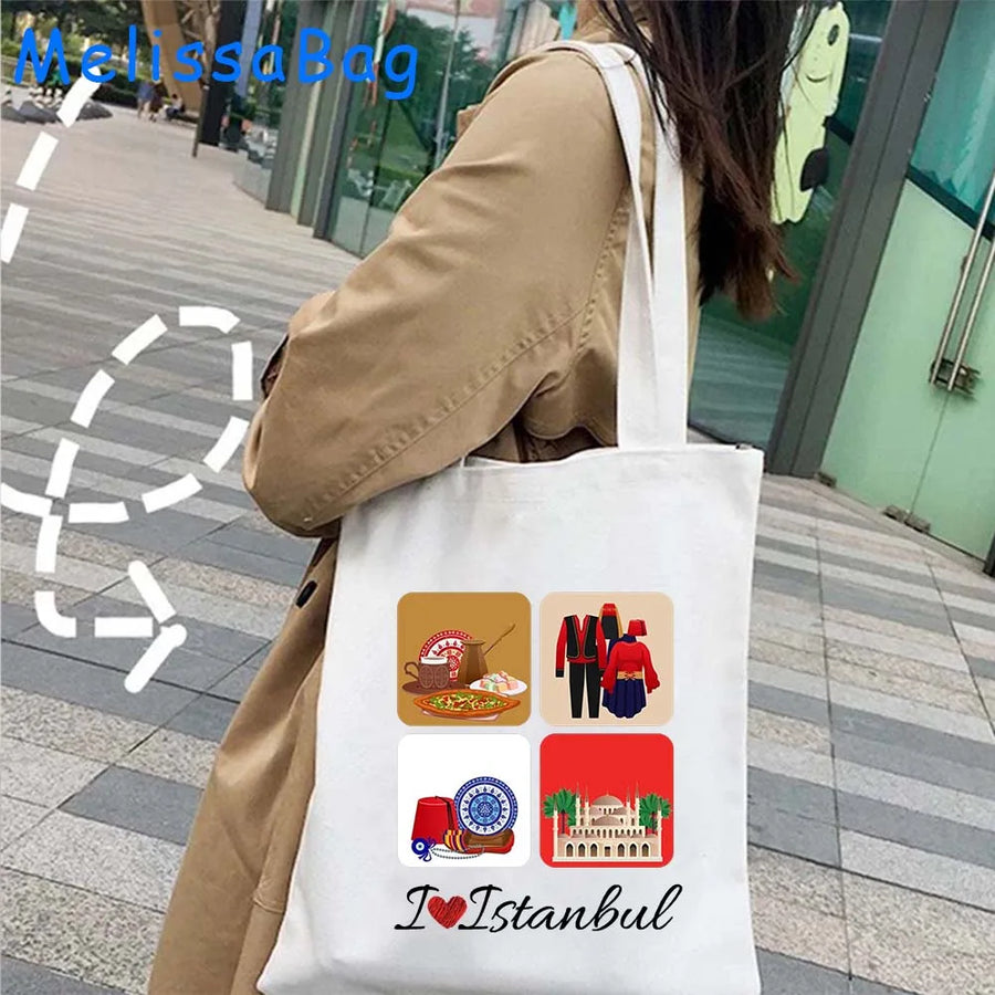 Istanbul in Watercolor – Sultan Ahmed & Galata Skyline Tote