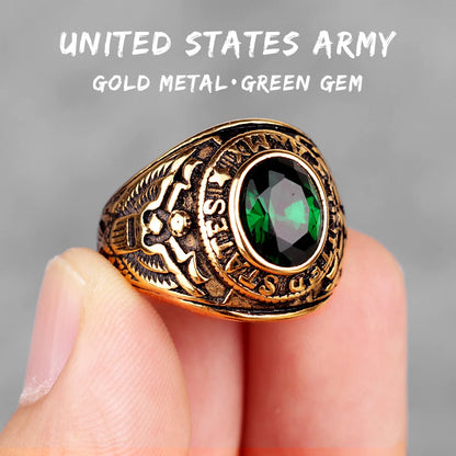 Stainless Steel Mens Rings Gold Silver Color Red Blue Rhinestone Simple Luxury for Male Boy Jewelry Creativity Gift Wholesale
