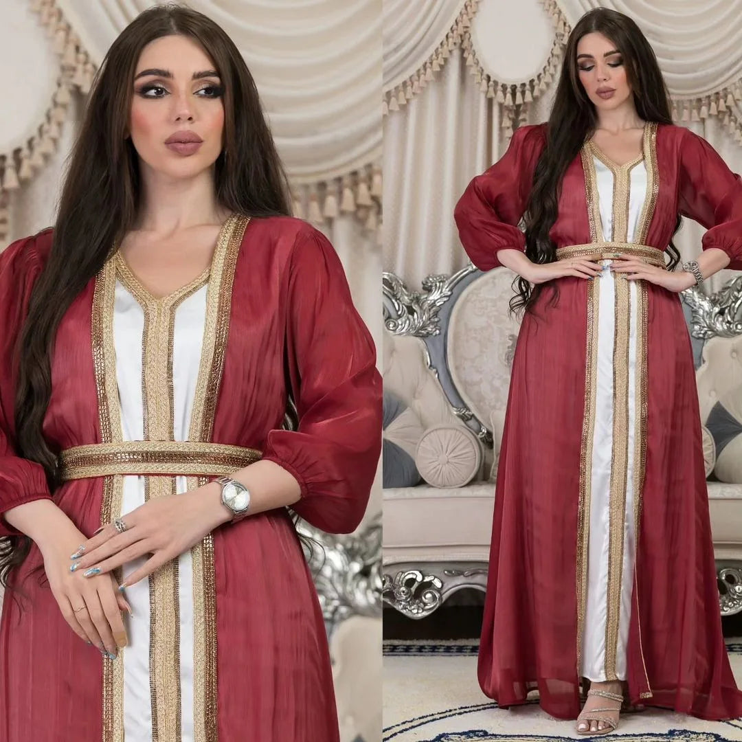 Autumn in Arabia – 2-Piece Button Kaftan Set for the Muslim Woman in America