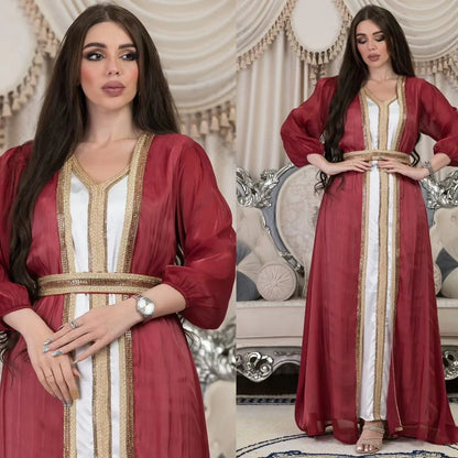 Autumn in Arabia – 2-Piece Button Kaftan Set for the Muslim Woman in America