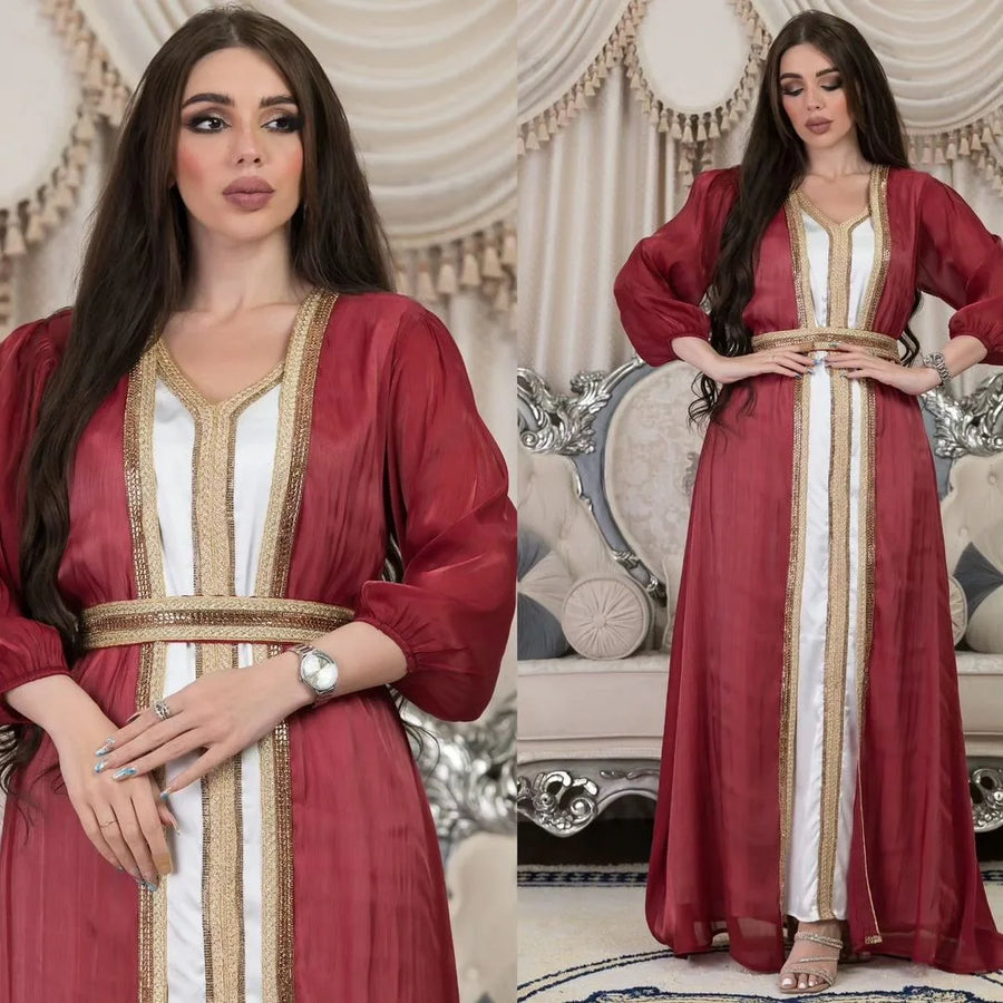 Autumn in Arabia – 2-Piece Button Kaftan Set for the Muslim Woman in America