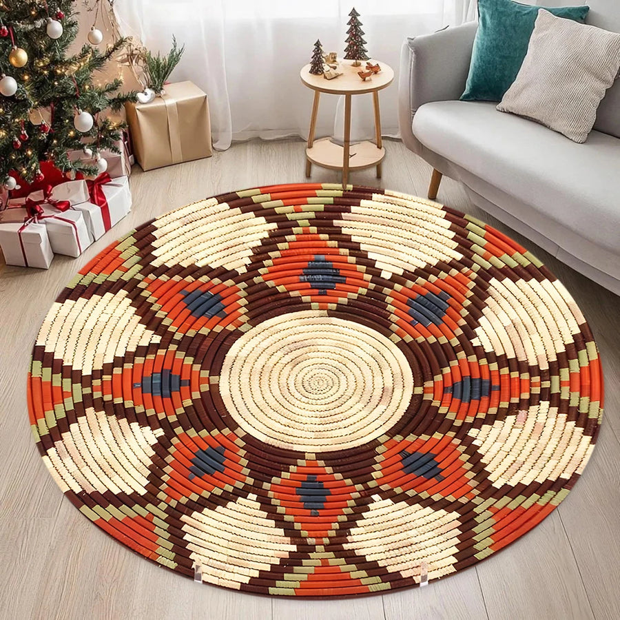 The Tribal Star – 3D Woven Circular Bohemian Carpet