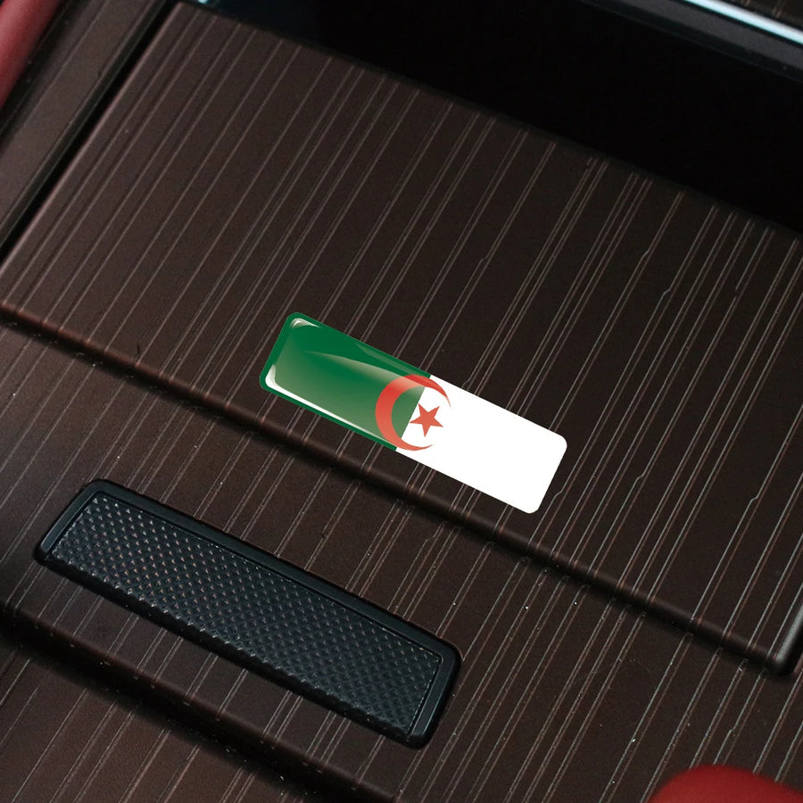Algeria Flag 3D Epoxy Car Sticker – Steering Wheel & Motorcycle Decal