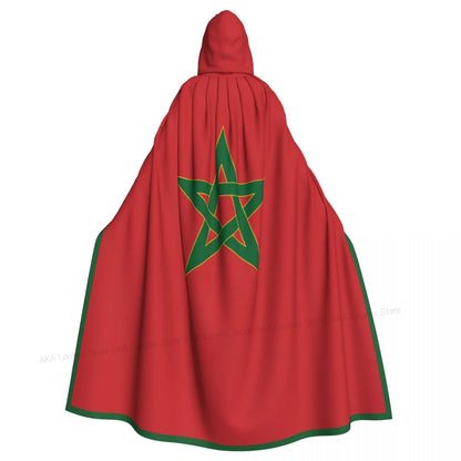 Adult Vampire Cape Hooded Robe Halloween Morocco Cloak Full Length Cosplay