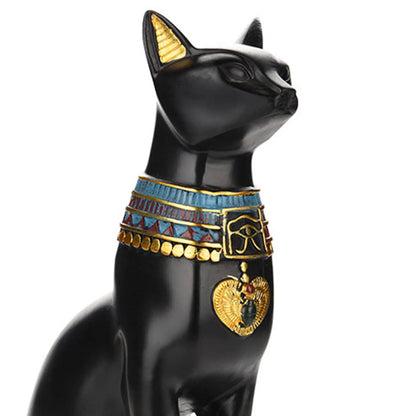 Egyptian Cat Resin Figurine – Handcrafted Bastet Ornament for Home & Gift