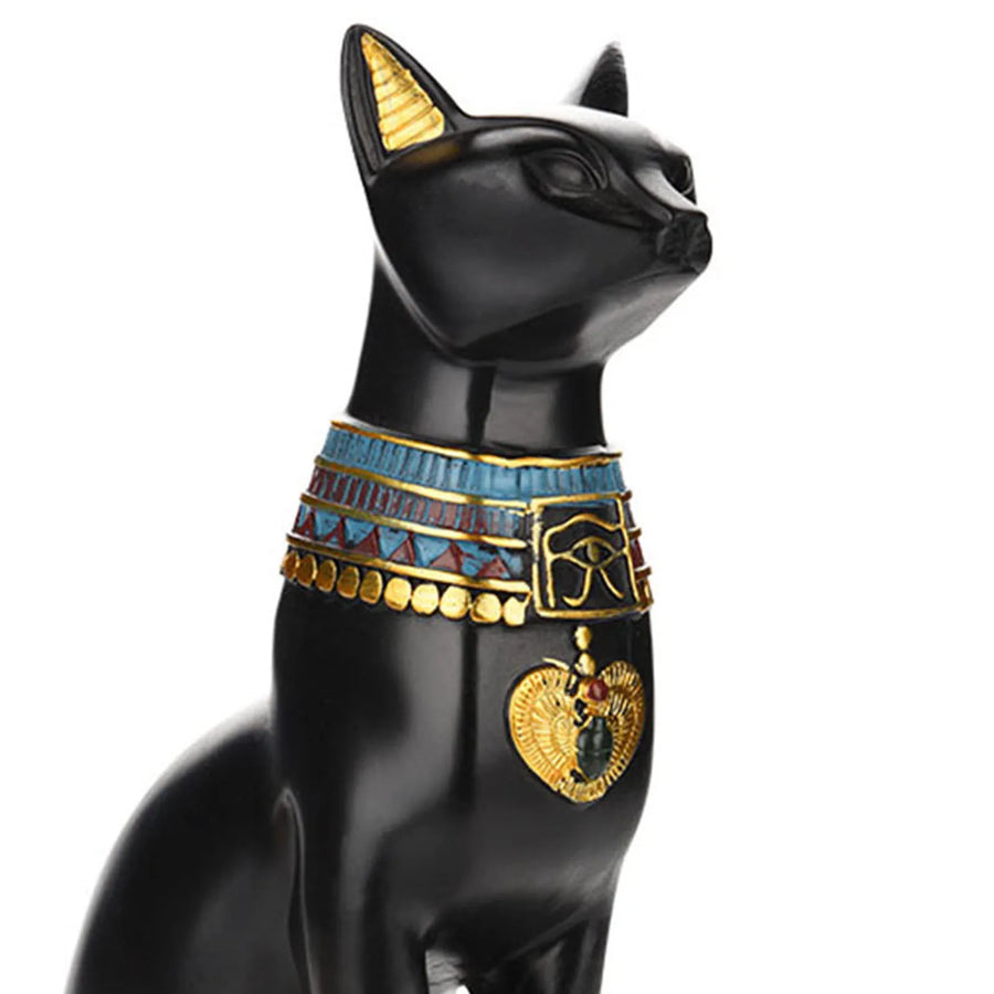 Egyptian Cat Resin Figurine – Handcrafted Bastet Ornament for Home & Gift