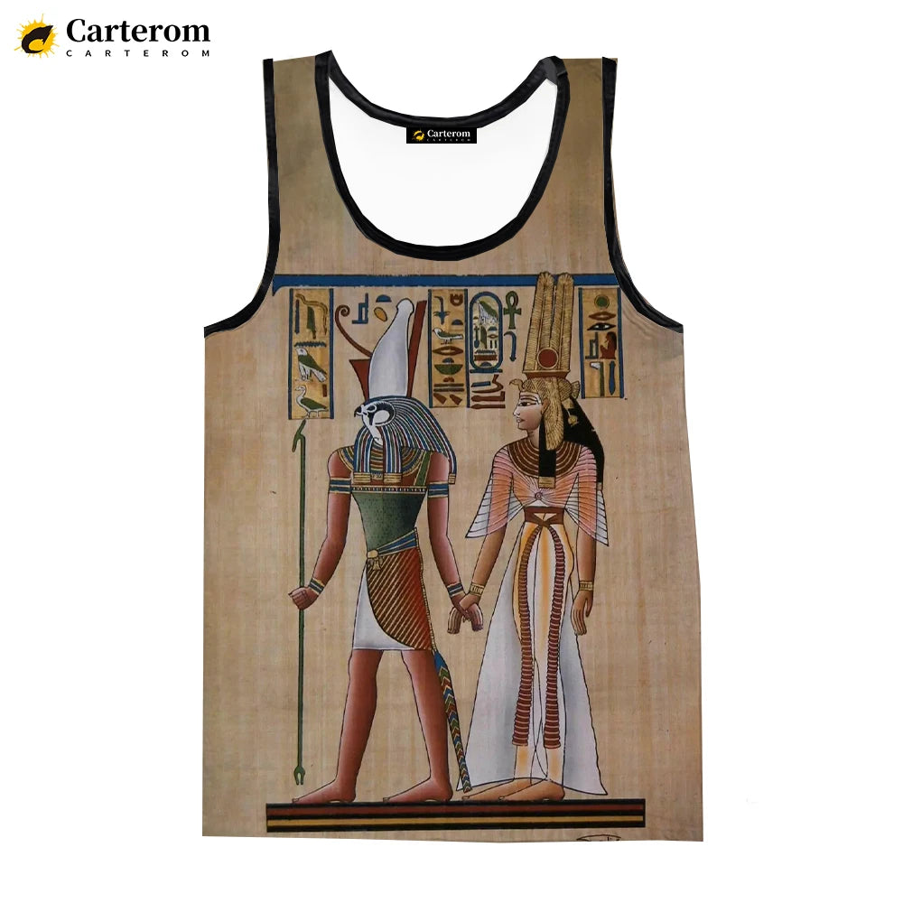 Egyptian God Pharaoh Tank Top – Men's Sleeveless Harajuku Oversized Streetwear