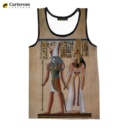 Egyptian God Pharaoh Tank Top – Men's Sleeveless Harajuku Oversized Streetwear