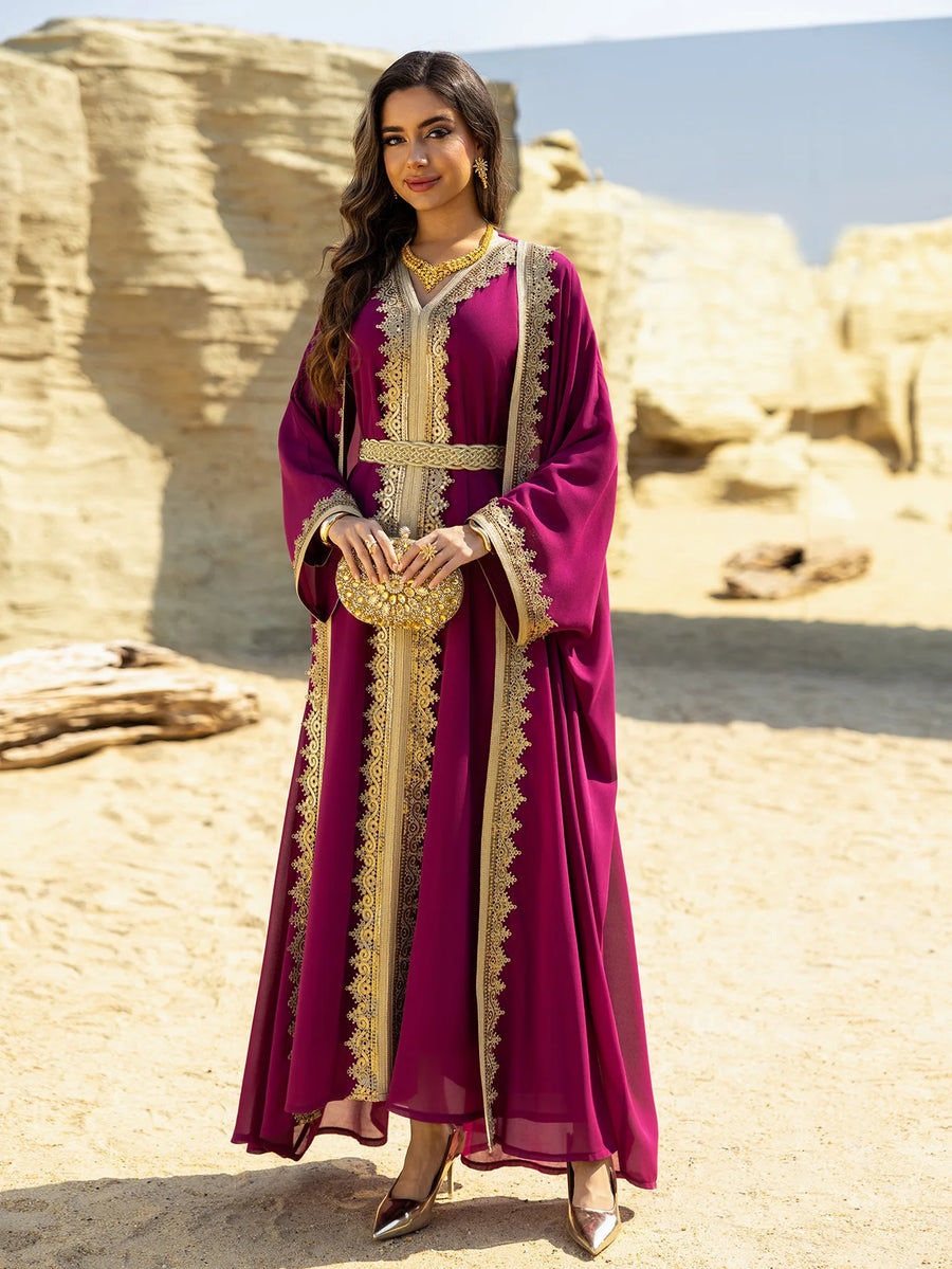 Eid Grace – 2-Piece Lace-Up Cardigan Set for the Muslim Woman