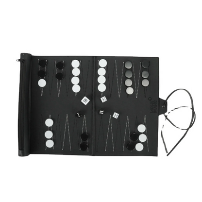 Quality Roll Up Backgammon Sets Portable Travel Board Game Set for Adults and Kids Foldable PU Classic Chess Board Roll-Up