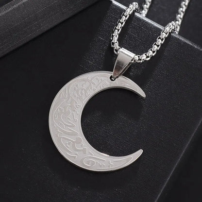 Ayatul Kursi Sutra Stainless Steel Necklace Islamic Muslim Calligraphy Arabian God Messenger Jewelry Ramadhan Festival Gift