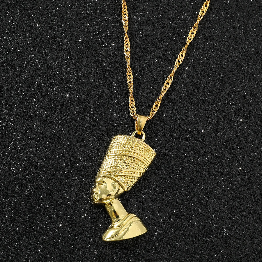 Retro Pharaoh Head Pendant – Hip-Hop Egyptian Necklace for Men & Women
