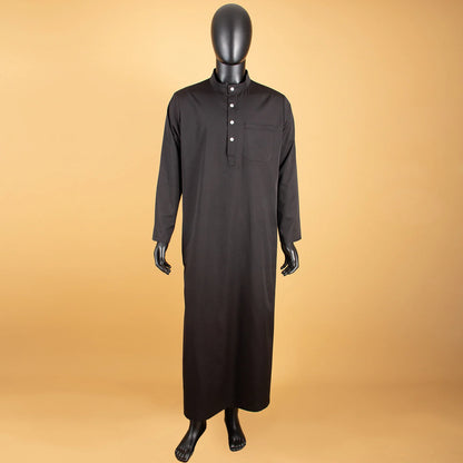 2026 Spring New Men's Jubba Thobe AFRIPRIDE Tailor Made Full Sleeves Single Breasted 100% Cotton Jubba Thobe for Men A1914001