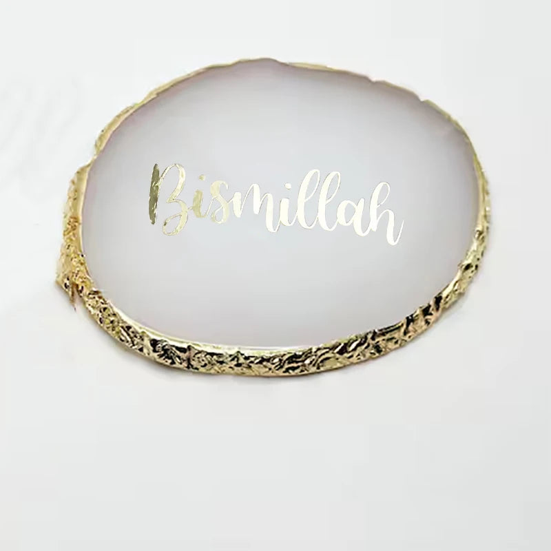 Bismillah gold Coaster suhoor Iftar Muslim Islamic Ramadan Kareem Eid Mubarak housewarming wedding table decoration gift Present