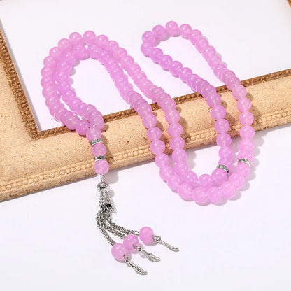 Handmade 99 Beads Tasbih Prayer Rosary Beads Bracelet Fashion Decorative Tassels Bracelet Islamic Religion Jewelry Party Favor