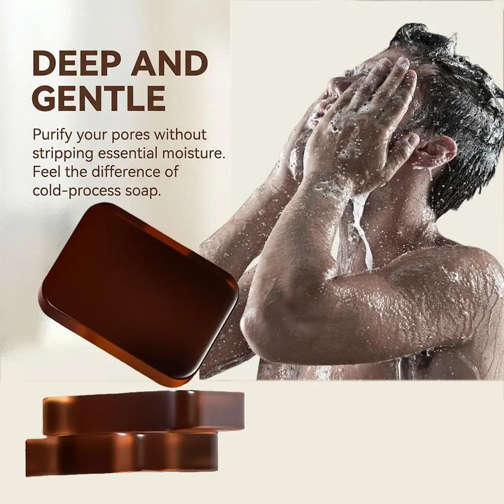 Men's Sandalwood Handmade Soap, three-in-one, Cleansing Soap cleanses face, hair, bathes the whole body, moisturizes1/3/6PCS