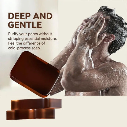 Men's Sandalwood Handmade Soap, three-in-one, Cleansing Soap cleanses face, hair, bathes the whole body, moisturizes1/3/6PCS